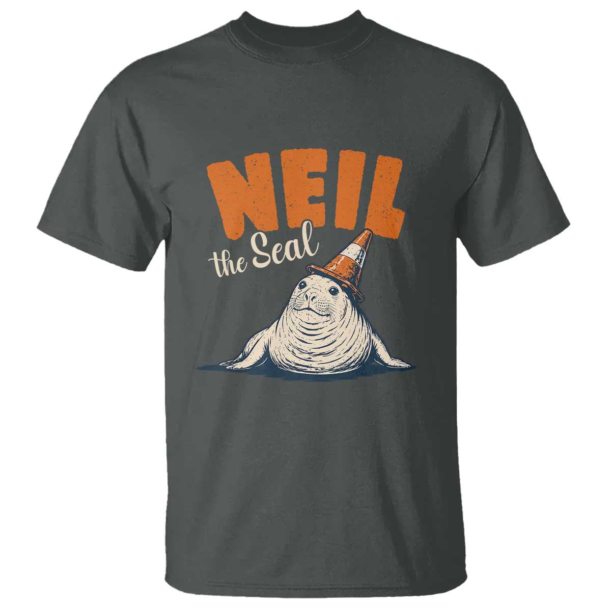 Vintage Neil the Seal Wearing Traffic Cone Hat Meme T Shirt Cute Retro Viral Chaotic Southern Elephant Seal