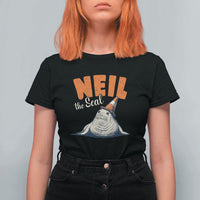 Vintage Neil the Seal Wearing Traffic Cone Hat Meme T Shirt For Women Cute Retro Viral Chaotic Southern Elephant Seal
