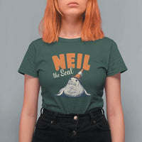 Vintage Neil the Seal Wearing Traffic Cone Hat Meme T Shirt For Women Cute Retro Viral Chaotic Southern Elephant Seal
