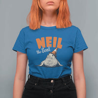 Vintage Neil the Seal Wearing Traffic Cone Hat Meme T Shirt For Women Cute Retro Viral Chaotic Southern Elephant Seal