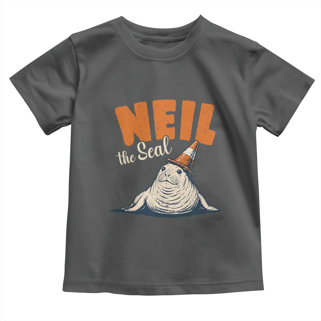 Vintage Neil the Seal Wearing Traffic Cone Hat Meme Toddler T Shirt Cute Retro Viral Chaotic Southern Elephant Seal