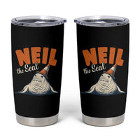 Vintage Neil the Seal Wearing Traffic Cone Hat Meme Tumbler Cup Cute Retro Viral Chaotic Southern Elephant Seal
