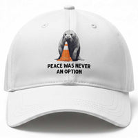 Funny Neil the Seal Peace Was Never An Option Meme Baseball Cap Chaotic Southern Elephant Seal Traffic Cone