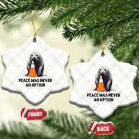 Funny Neil the Seal Peace Was Never An Option Meme Ceramic Ornament Chaotic Southern Elephant Seal Traffic Cone