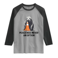 Funny Neil the Seal Peace Was Never An Option Meme Raglan Shirt Chaotic Southern Elephant Seal Traffic Cone
