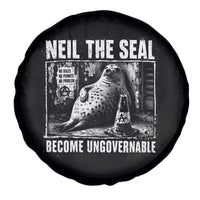 Punk Rock Neil the Seal Become Ungovernable Poster Style Spare Tire Cover Funny Viral Chaotic Elephant Seal Traffic Cone Meme
