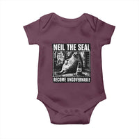 Punk Rock Neil the Seal Become Ungovernable Poster Style Baby Onesie Funny Viral Chaotic Elephant Seal Traffic Cone Meme