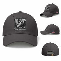 Punk Rock Neil the Seal Become Ungovernable Poster Style Baseball Cap Funny Viral Chaotic Elephant Seal Traffic Cone Meme