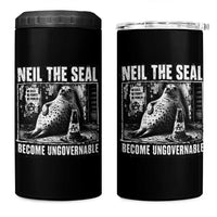 Punk Rock Neil the Seal Become Ungovernable Poster Style 4 in 1 Can Cooler Tumbler Funny Viral Chaotic Elephant Seal Traffic Cone Meme