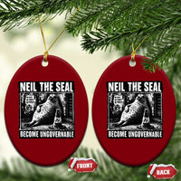 Punk Rock Neil the Seal Become Ungovernable Poster Style Ceramic Ornament Funny Viral Chaotic Elephant Seal Traffic Cone Meme