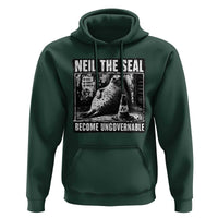 Punk Rock Neil the Seal Become Ungovernable Poster Style Hoodie Funny Viral Chaotic Elephant Seal Traffic Cone Meme