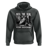 Punk Rock Neil the Seal Become Ungovernable Poster Style Hoodie Funny Viral Chaotic Elephant Seal Traffic Cone Meme