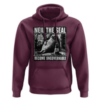 Punk Rock Neil the Seal Become Ungovernable Poster Style Hoodie Funny Viral Chaotic Elephant Seal Traffic Cone Meme