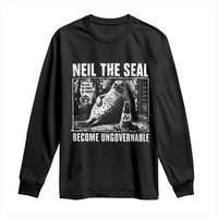 Punk Rock Neil the Seal Become Ungovernable Poster Style Long Sleeve Shirt Funny Viral Chaotic Elephant Seal Traffic Cone Meme
