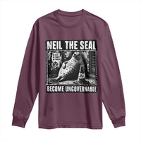 Punk Rock Neil the Seal Become Ungovernable Poster Style Long Sleeve Shirt Funny Viral Chaotic Elephant Seal Traffic Cone Meme
