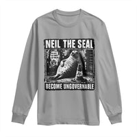 Punk Rock Neil the Seal Become Ungovernable Poster Style Long Sleeve Shirt Funny Viral Chaotic Elephant Seal Traffic Cone Meme