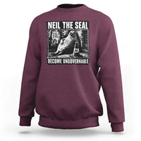 Punk Rock Neil the Seal Become Ungovernable Poster Style Sweatshirt Funny Viral Chaotic Elephant Seal Traffic Cone Meme