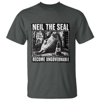 Punk Rock Neil the Seal Become Ungovernable Poster Style T Shirt Funny Viral Chaotic Elephant Seal Traffic Cone Meme