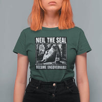 Punk Rock Neil the Seal Become Ungovernable Poster Style T Shirt For Women Funny Viral Chaotic Elephant Seal Traffic Cone Meme
