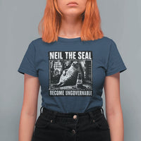 Punk Rock Neil the Seal Become Ungovernable Poster Style T Shirt For Women Funny Viral Chaotic Elephant Seal Traffic Cone Meme