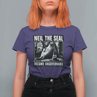Punk Rock Neil the Seal Become Ungovernable Poster Style T Shirt For Women Funny Viral Chaotic Elephant Seal Traffic Cone Meme