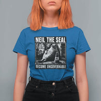 Punk Rock Neil the Seal Become Ungovernable Poster Style T Shirt For Women Funny Viral Chaotic Elephant Seal Traffic Cone Meme