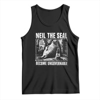 Punk Rock Neil the Seal Become Ungovernable Poster Style Tank Top Funny Viral Chaotic Elephant Seal Traffic Cone Meme
