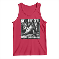Punk Rock Neil the Seal Become Ungovernable Poster Style Tank Top Funny Viral Chaotic Elephant Seal Traffic Cone Meme