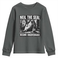 Punk Rock Neil the Seal Become Ungovernable Poster Style Youth Sweatshirt Funny Viral Chaotic Elephant Seal Traffic Cone Meme