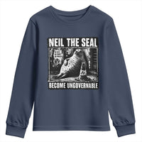 Punk Rock Neil the Seal Become Ungovernable Poster Style Youth Sweatshirt Funny Viral Chaotic Elephant Seal Traffic Cone Meme