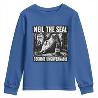 Punk Rock Neil the Seal Become Ungovernable Poster Style Youth Sweatshirt Funny Viral Chaotic Elephant Seal Traffic Cone Meme