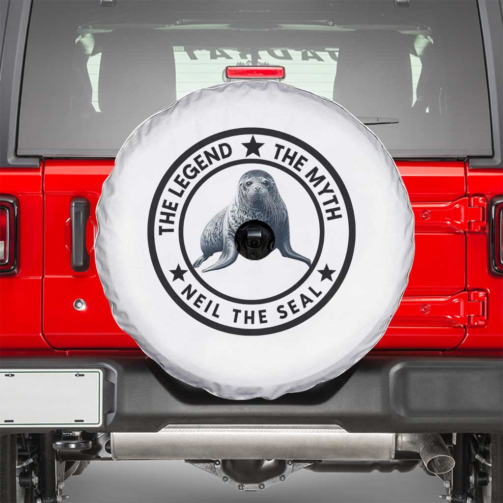 The Legend The Myth Neil The Seal Emblem Graphic Spare Tire Cover Funny Viral Southern Elephant Seal Meme
