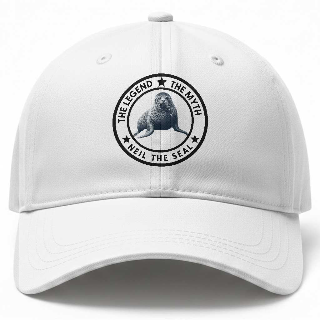 The Legend The Myth Neil The Seal Emblem Graphic Baseball Cap Funny Viral Southern Elephant Seal Meme