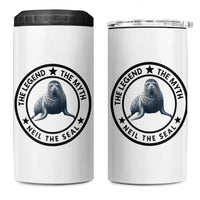 The Legend The Myth Neil The Seal Emblem Graphic 4 in 1 Can Cooler Tumbler Funny Viral Southern Elephant Seal Meme
