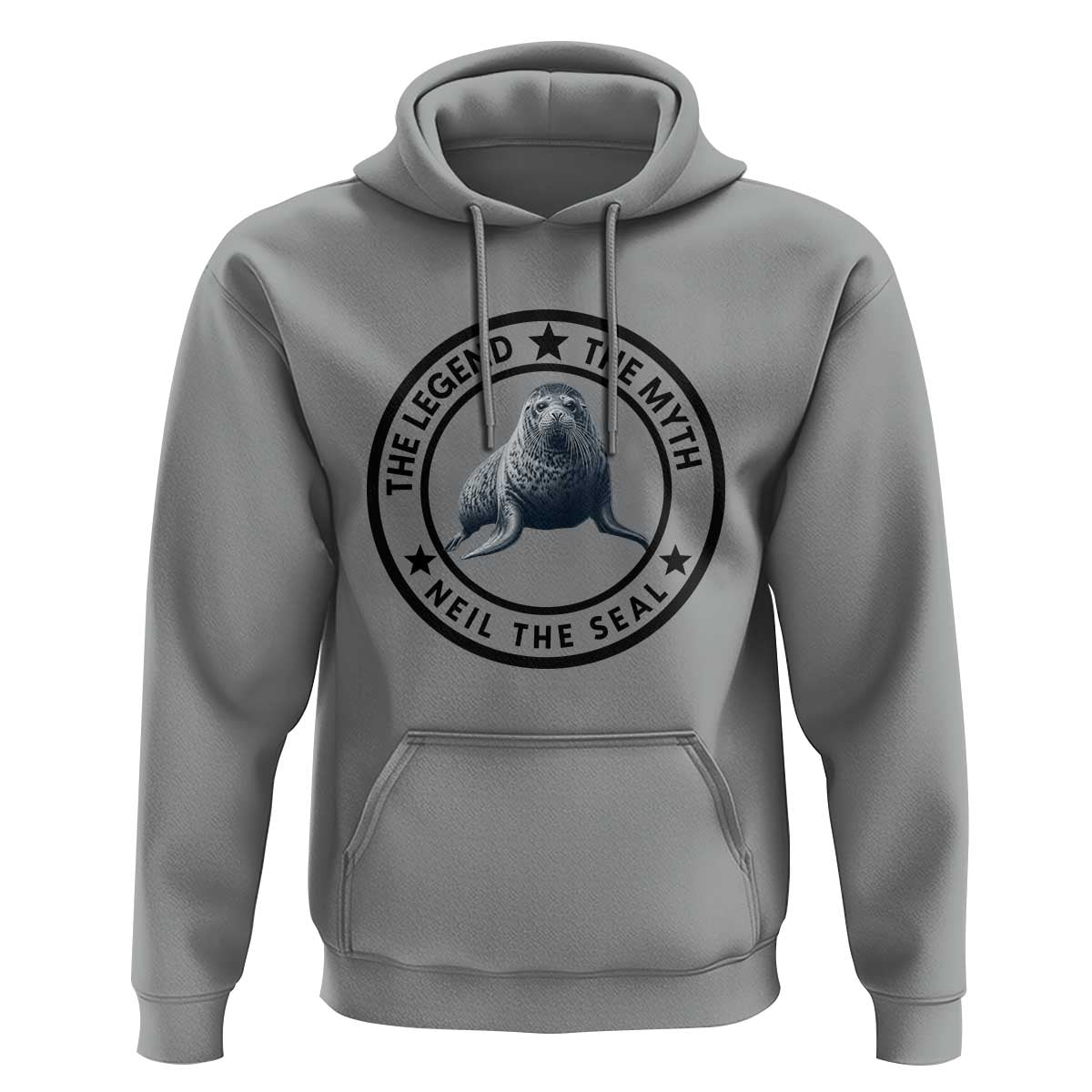 The Legend The Myth Neil The Seal Emblem Graphic Hoodie Funny Viral Southern Elephant Seal Meme