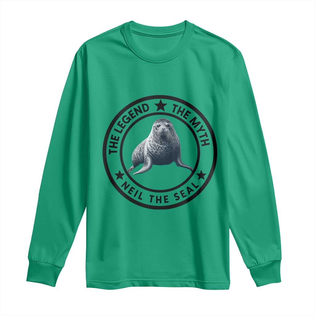 The Legend The Myth Neil The Seal Emblem Graphic Long Sleeve Shirt Funny Viral Southern Elephant Seal Meme