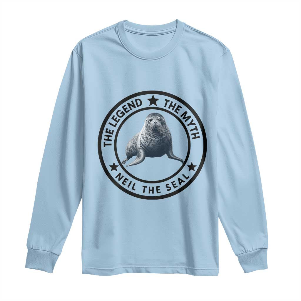 The Legend The Myth Neil The Seal Emblem Graphic Long Sleeve Shirt Funny Viral Southern Elephant Seal Meme