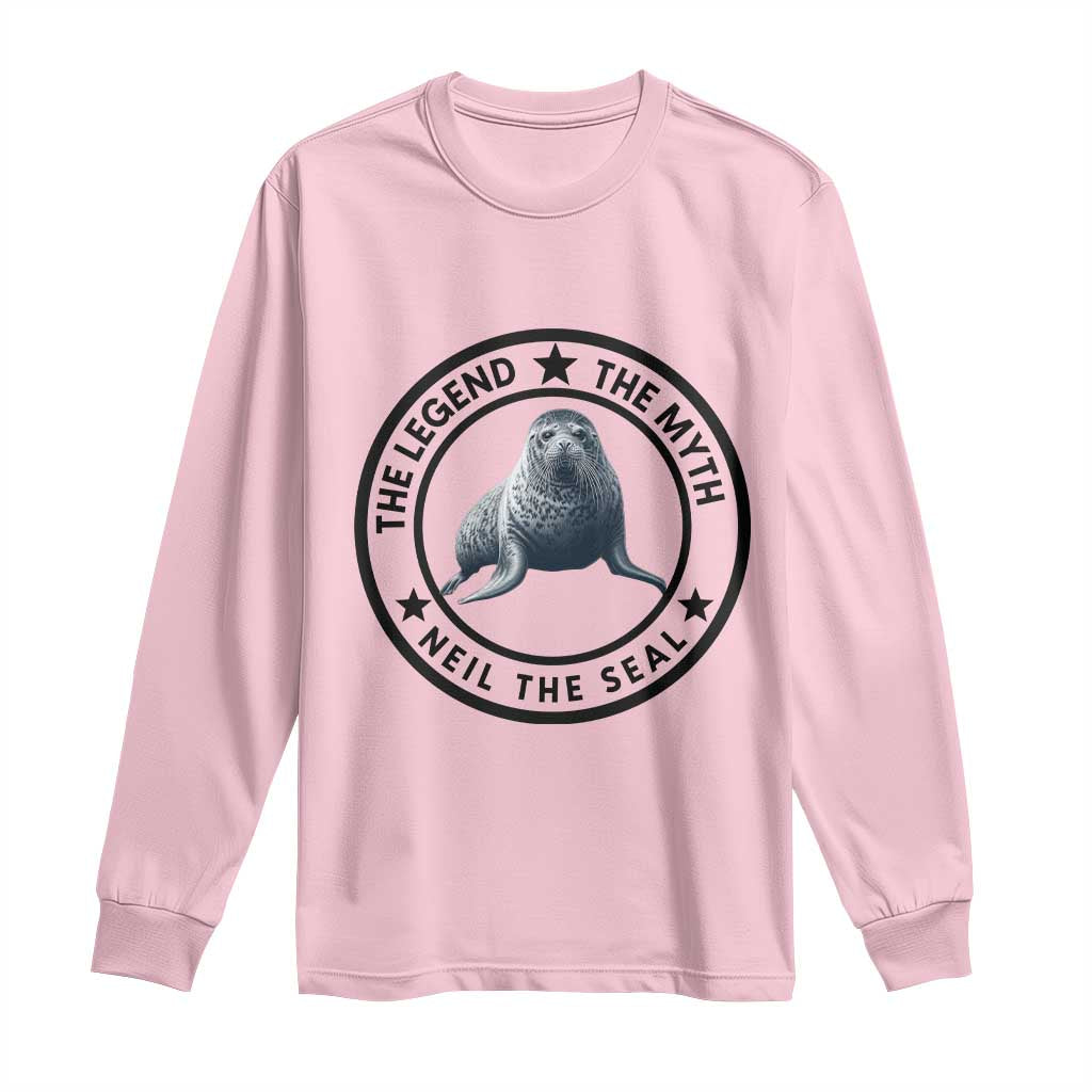 The Legend The Myth Neil The Seal Emblem Graphic Long Sleeve Shirt Funny Viral Southern Elephant Seal Meme