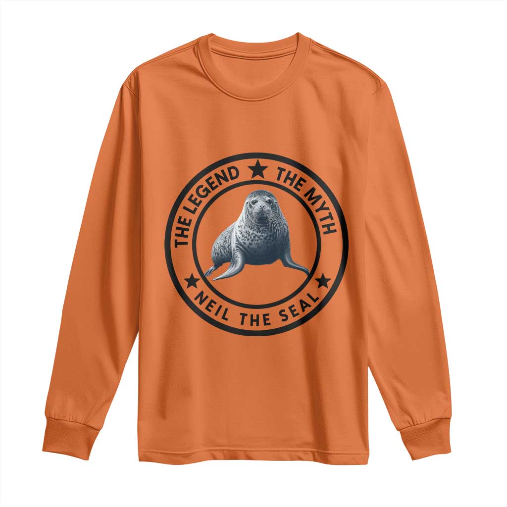 The Legend The Myth Neil The Seal Emblem Graphic Long Sleeve Shirt Funny Viral Southern Elephant Seal Meme