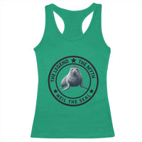 The Legend The Myth Neil The Seal Emblem Graphic Racerback Tank Top Funny Viral Southern Elephant Seal Meme