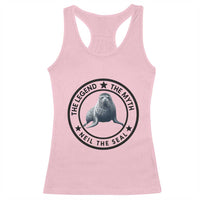 The Legend The Myth Neil The Seal Emblem Graphic Racerback Tank Top Funny Viral Southern Elephant Seal Meme