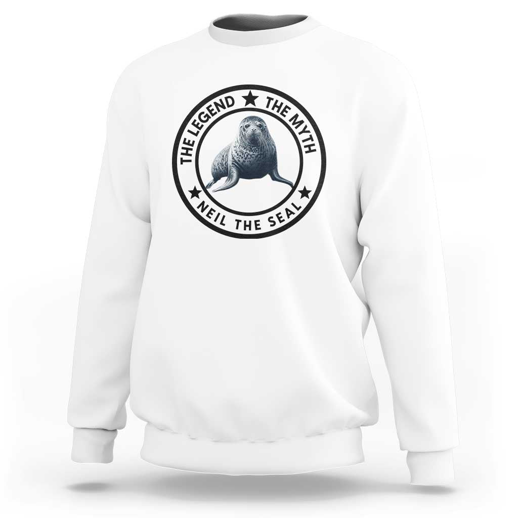 The Legend The Myth Neil The Seal Emblem Graphic Sweatshirt Funny Viral Southern Elephant Seal Meme