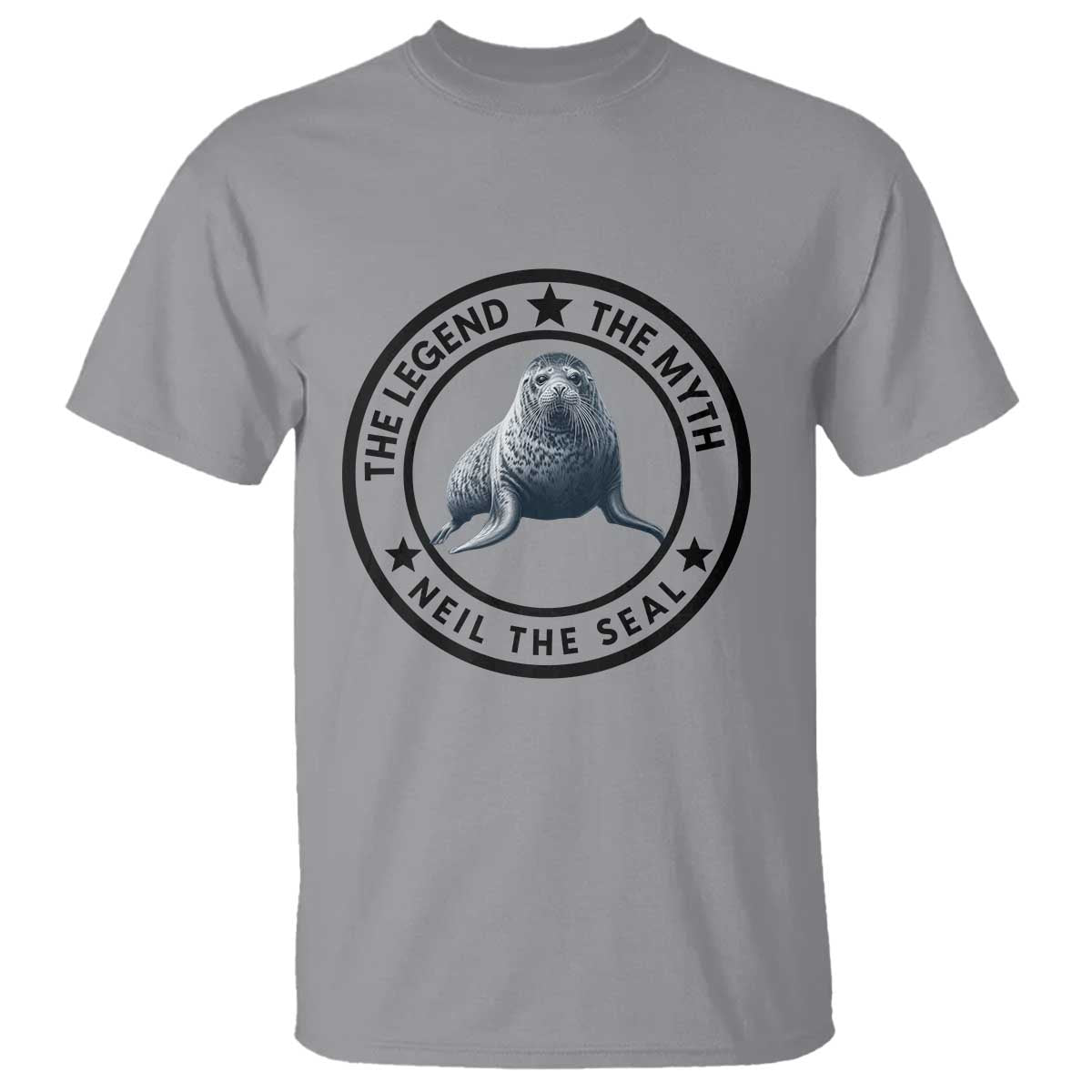 The Legend The Myth Neil The Seal Emblem Graphic T Shirt Funny Viral Southern Elephant Seal Meme