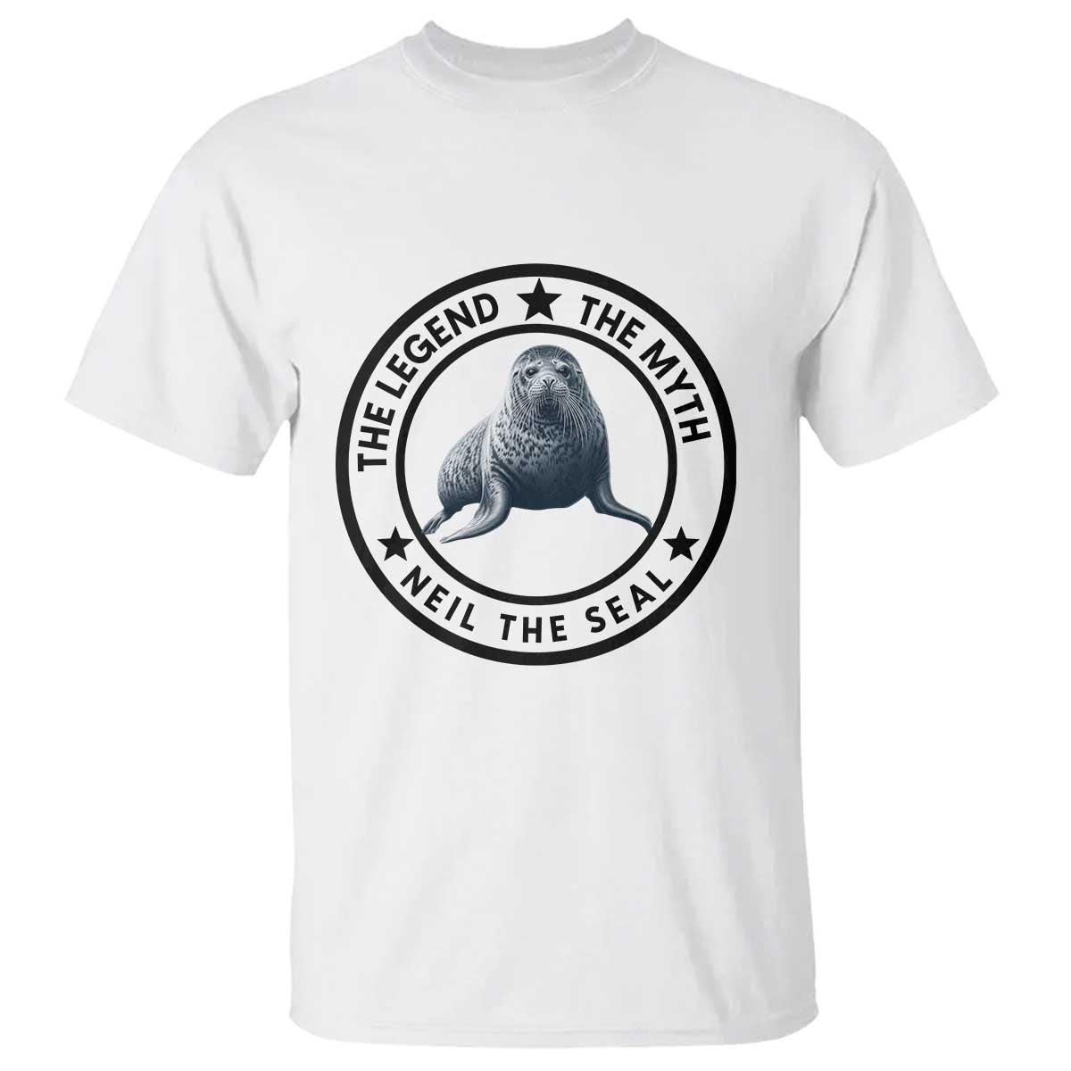 The Legend The Myth Neil The Seal Emblem Graphic T Shirt Funny Viral Southern Elephant Seal Meme
