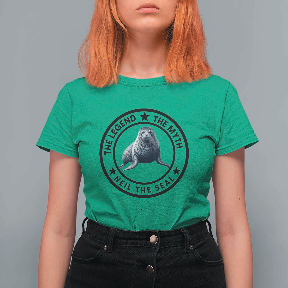 The Legend The Myth Neil The Seal Emblem Graphic T Shirt For Women Funny Viral Southern Elephant Seal Meme