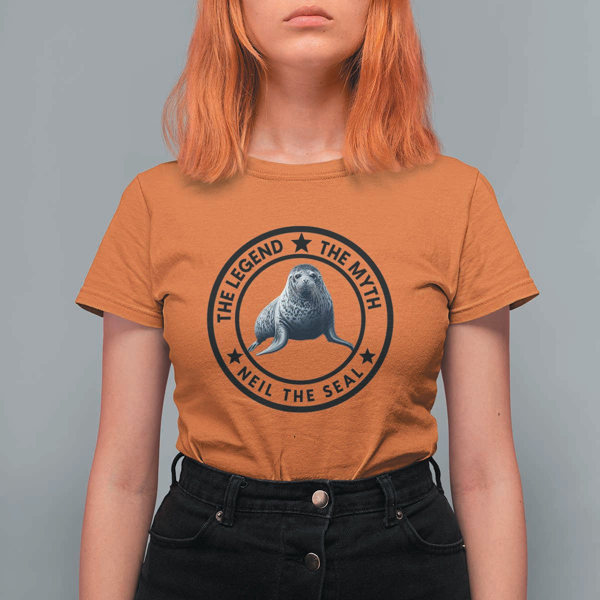 The Legend The Myth Neil The Seal Emblem Graphic T Shirt For Women Funny Viral Southern Elephant Seal Meme