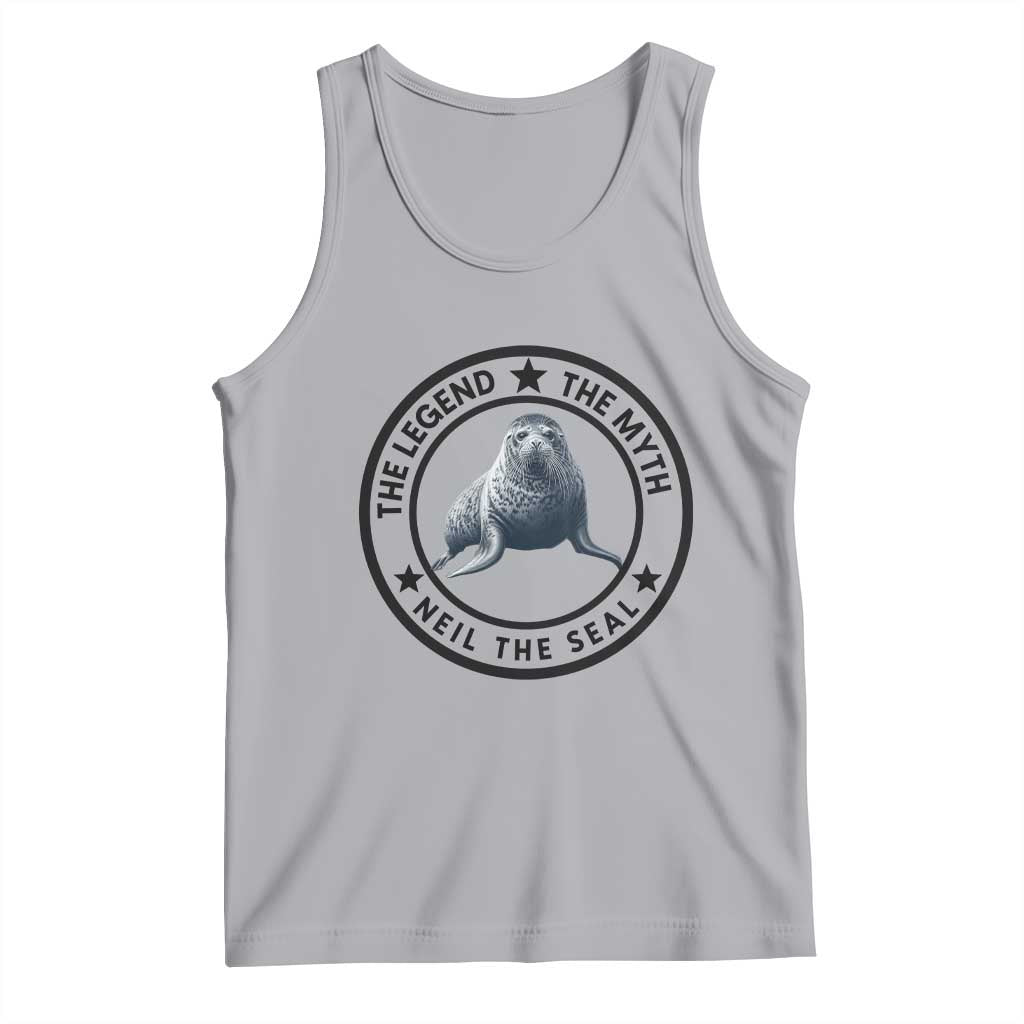 The Legend The Myth Neil The Seal Emblem Graphic Tank Top Funny Viral Southern Elephant Seal Meme