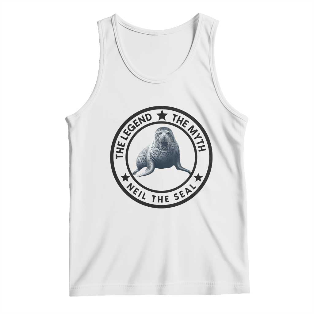 The Legend The Myth Neil The Seal Emblem Graphic Tank Top Funny Viral Southern Elephant Seal Meme