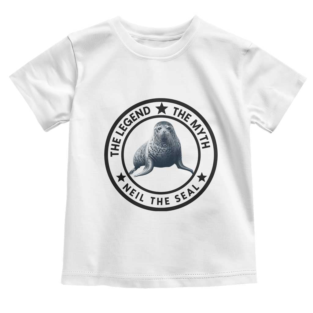 The Legend The Myth Neil The Seal Emblem Graphic Toddler T Shirt Funny Viral Southern Elephant Seal Meme