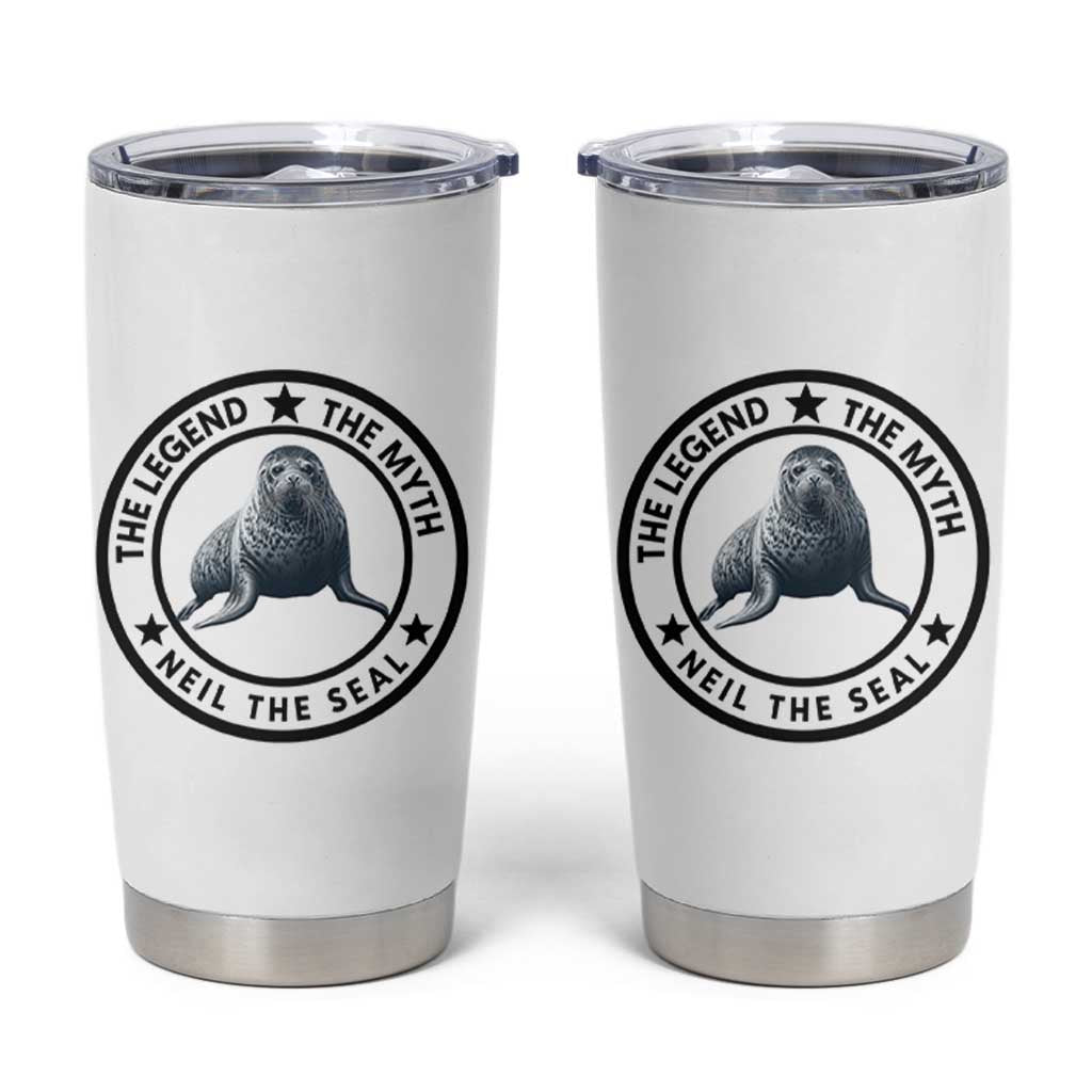 The Legend The Myth Neil The Seal Emblem Graphic Tumbler Cup Funny Viral Southern Elephant Seal Meme